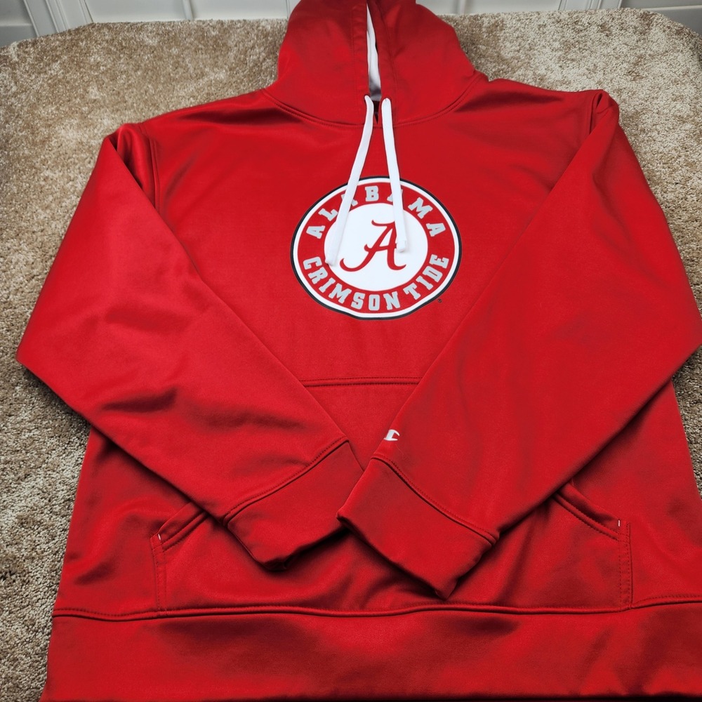 Champion Alabama Crimson Tide Hoodie Mens Large Red Polyester Pullover Hooded